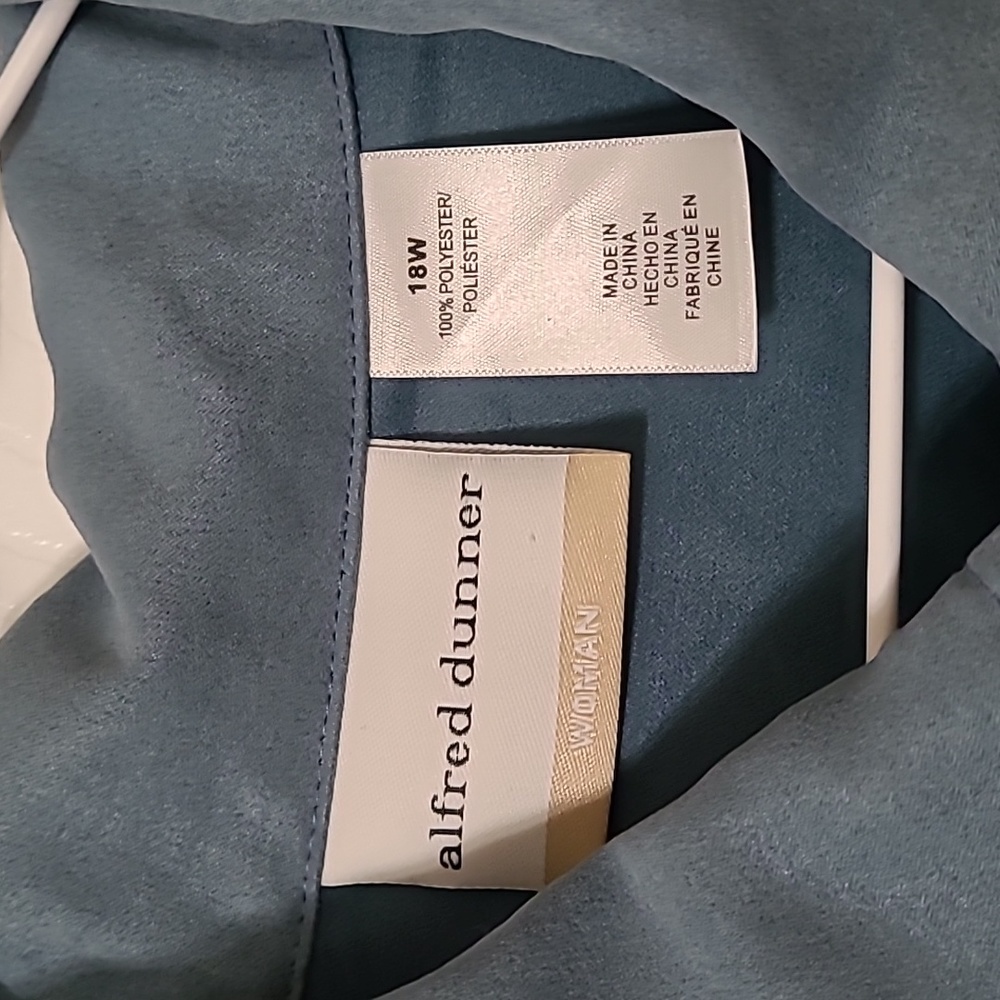 Alfred Dunner Blue Faux Suede Zip-Up Blazer Jacket, 18W, EUC - Picture 2 of 9